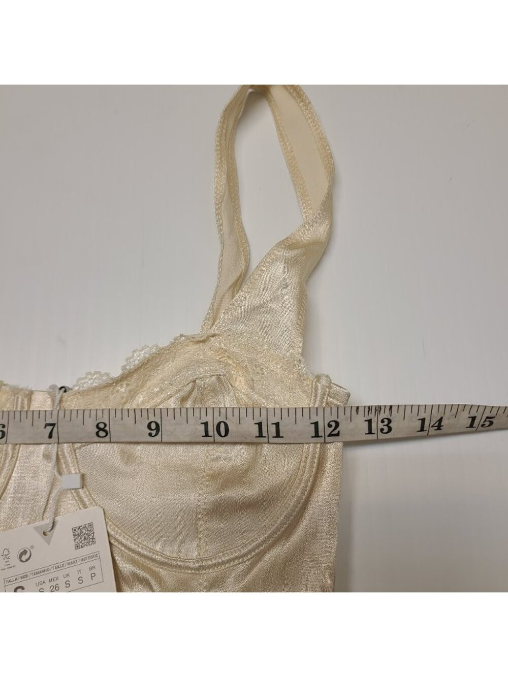 Zara Vintage Style Ivory Satin Corset Bodysuit Balletcore Size S - Picture 4 of 8